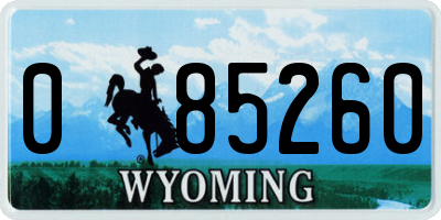 WY license plate 085260