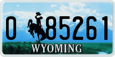 WY license plate 085261