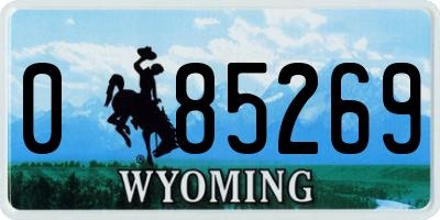 WY license plate 085269
