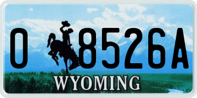 WY license plate 08526A