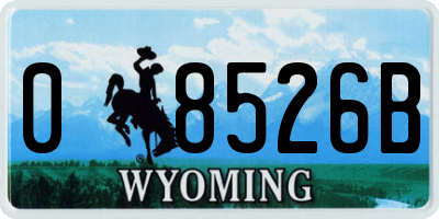 WY license plate 08526B
