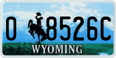 WY license plate 08526C
