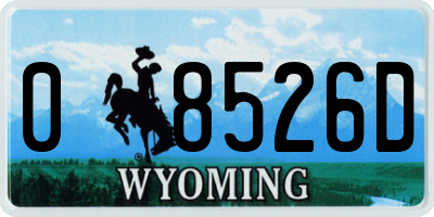 WY license plate 08526D