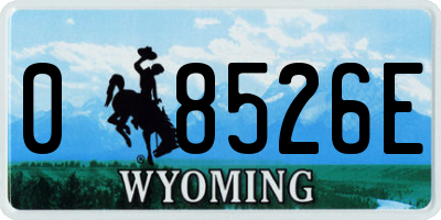 WY license plate 08526E