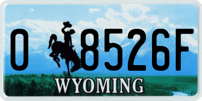 WY license plate 08526F