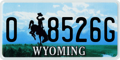 WY license plate 08526G