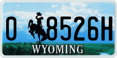 WY license plate 08526H