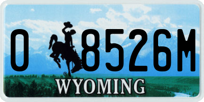 WY license plate 08526M