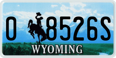 WY license plate 08526S