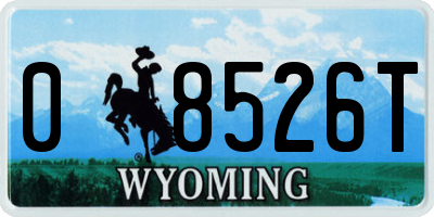 WY license plate 08526T