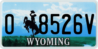 WY license plate 08526V