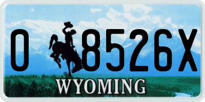 WY license plate 08526X