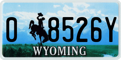 WY license plate 08526Y