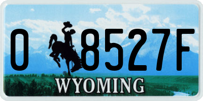 WY license plate 08527F