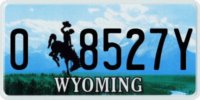 WY license plate 08527Y