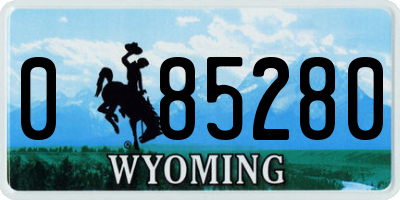 WY license plate 085280