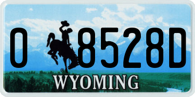 WY license plate 08528D