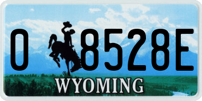 WY license plate 08528E