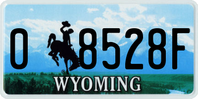 WY license plate 08528F