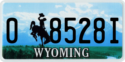 WY license plate 08528I