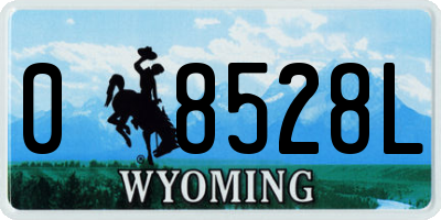 WY license plate 08528L