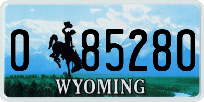 WY license plate 08528O