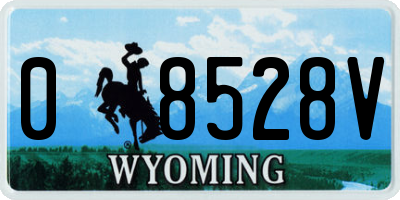 WY license plate 08528V