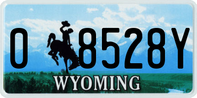 WY license plate 08528Y