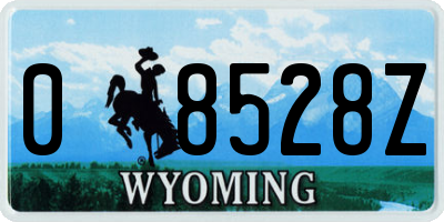 WY license plate 08528Z