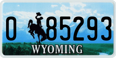 WY license plate 085293