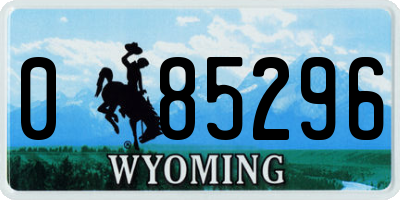 WY license plate 085296