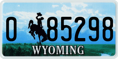 WY license plate 085298