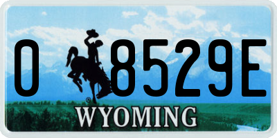 WY license plate 08529E