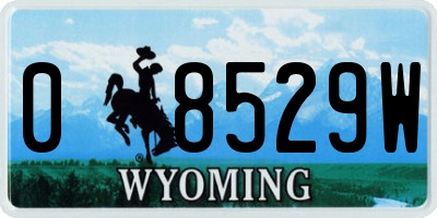 WY license plate 08529W