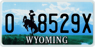 WY license plate 08529X