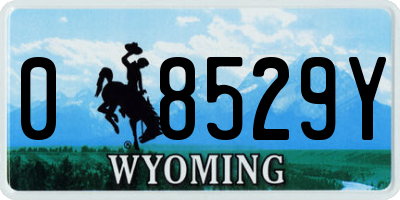 WY license plate 08529Y