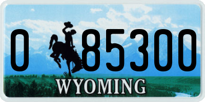 WY license plate 085300