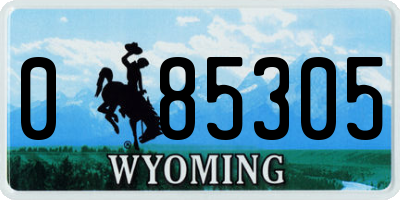 WY license plate 085305