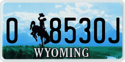 WY license plate 08530J