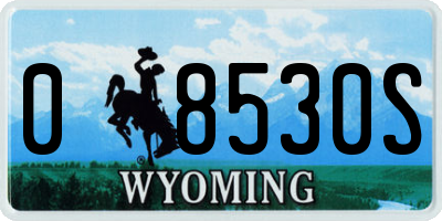 WY license plate 08530S