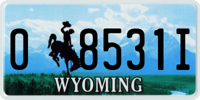 WY license plate 08531I