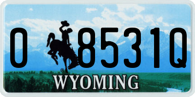 WY license plate 08531Q