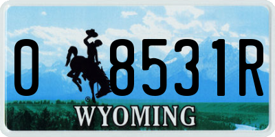 WY license plate 08531R
