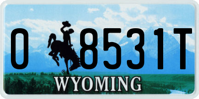 WY license plate 08531T