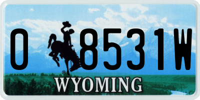 WY license plate 08531W