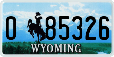 WY license plate 085326