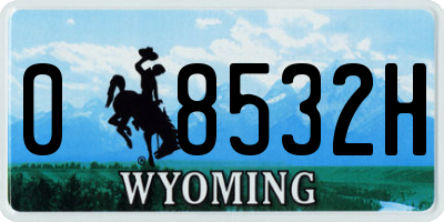 WY license plate 08532H