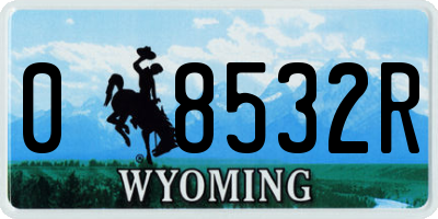 WY license plate 08532R
