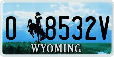WY license plate 08532V