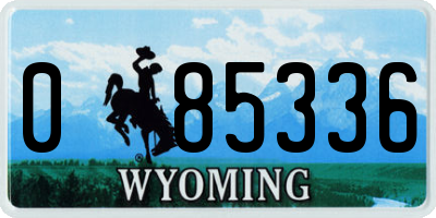 WY license plate 085336